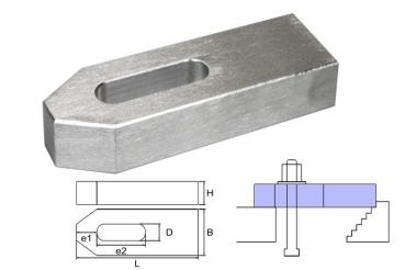 Gussaluminium Spanneisen M6x50x20x10