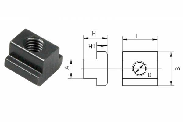 Stahl T-Nutensteine M8 Gewinde DIN 508 für 10mm Nuten