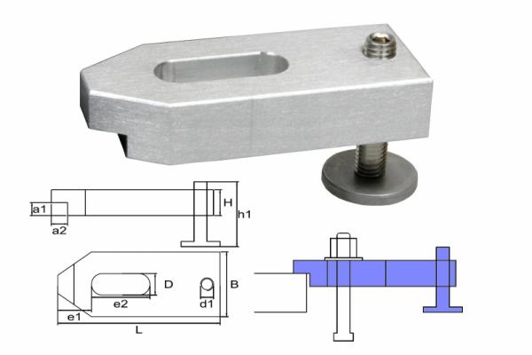 Verstellbares Gussaluminum Spanneisen M12/14x100x40x20