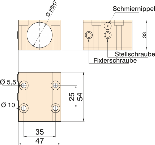 Spannblock als Block für 16er Spindel